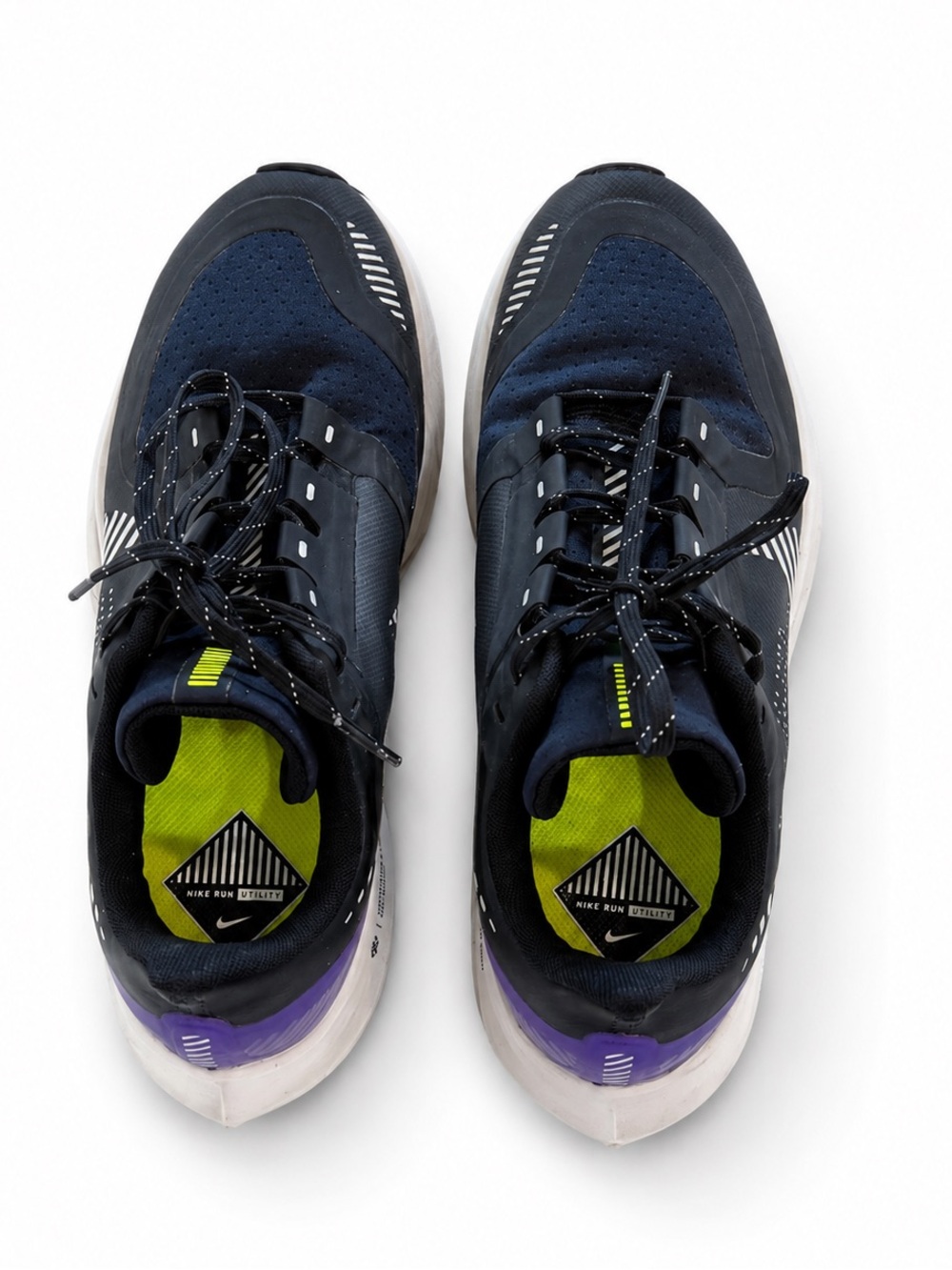 NIKE AIR ZOOM PEGASUS 36 RUN UTILITY SHOES UNISEX YOUTH 5Y BLACK PURPLE REFLECT